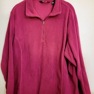 Lands' End Womens Zip-Up Fleece in Rich Burgundy